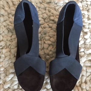 Summer blue and brown wedges